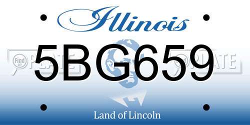 5BG659 Illinois License Plate