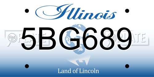 5BG689 Illinois License Plate