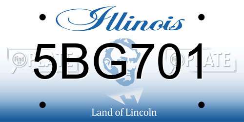 5BG701 Illinois License Plate