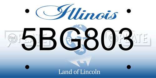 5BG803 Illinois License Plate
