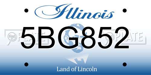 5BG852 Illinois License Plate