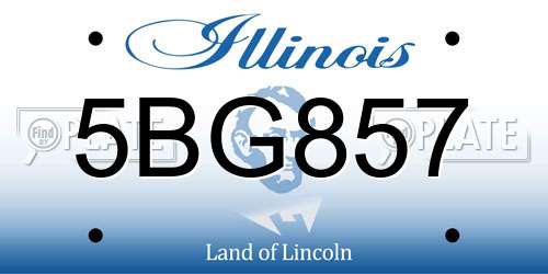 5BG857 Illinois License Plate