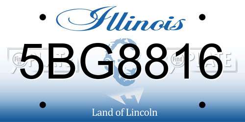 5BG8816 Illinois License Plate