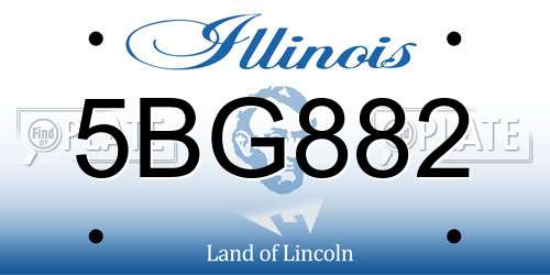 5BG882 Illinois License Plate