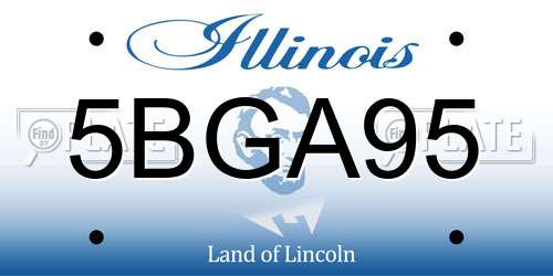 5BGA95 Illinois License Plate