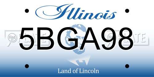 5BGA98 Illinois License Plate