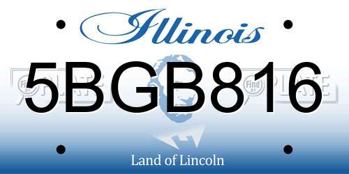5BGB816 Illinois License Plate