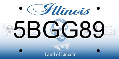5BGG89 Illinois License Plate