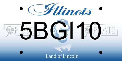 5BGI10 Illinois License Plate