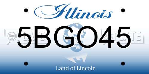 5BGO45 Illinois License Plate