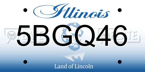 5BGQ46 Illinois License Plate