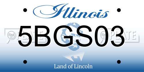 5BGS03 Illinois License Plate