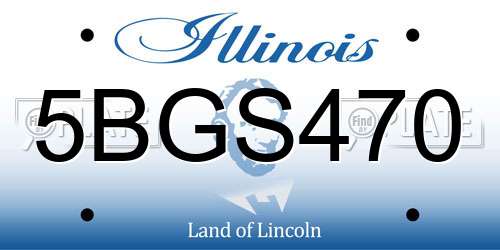 5BGS470 Illinois License Plate