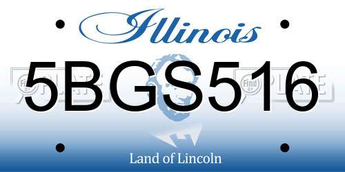 5BGS516 Illinois License Plate