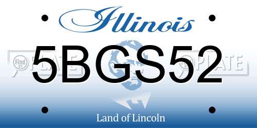 5BGS52 Illinois License Plate