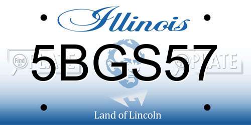5BGS57 Illinois License Plate