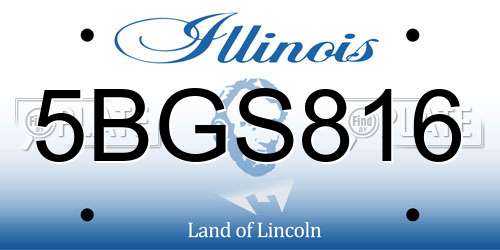 5BGS816 Illinois License Plate