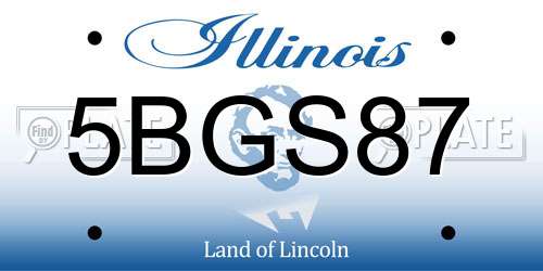 5BGS87 Illinois License Plate