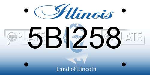 5BI258 Illinois License Plate