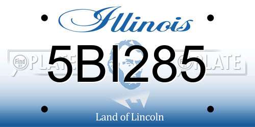 5BI285 Illinois License Plate
