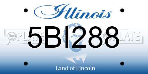 5BI288 Illinois License Plate