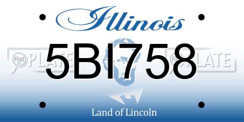 5BI758 Illinois License Plate