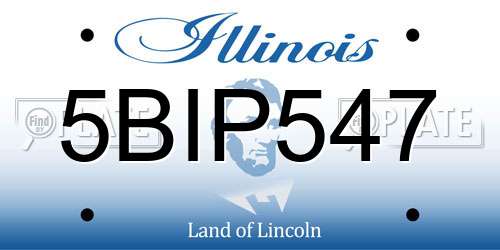 5BIP547 Illinois License Plate