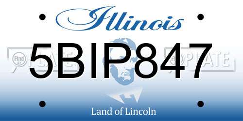 5BIP847 Illinois License Plate
