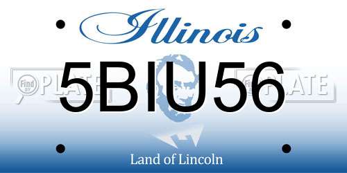 5BIU56 Illinois License Plate