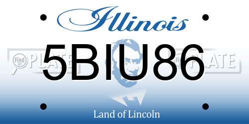 5BIU86 Illinois License Plate