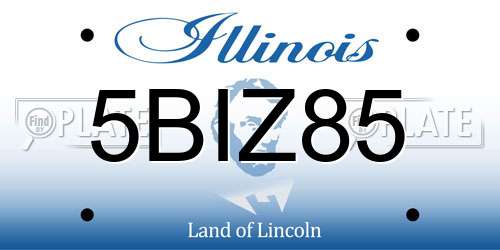 5BIZ85 Illinois License Plate