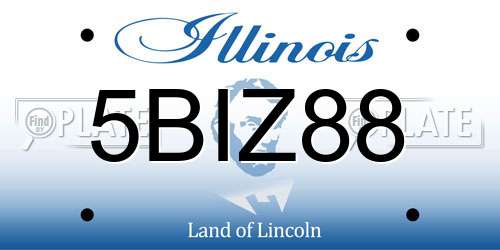 5BIZ88 Illinois License Plate
