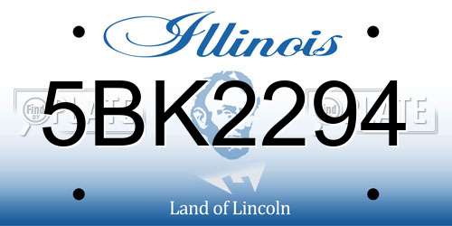 5BK2294 Illinois License Plate