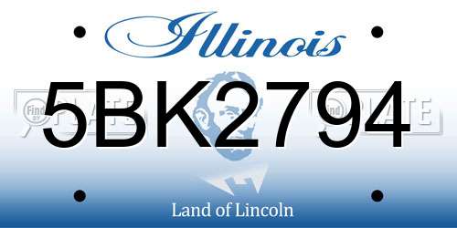 5BK2794 Illinois License Plate