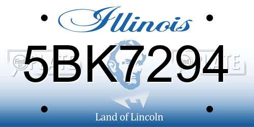 5BK7294 Illinois License Plate