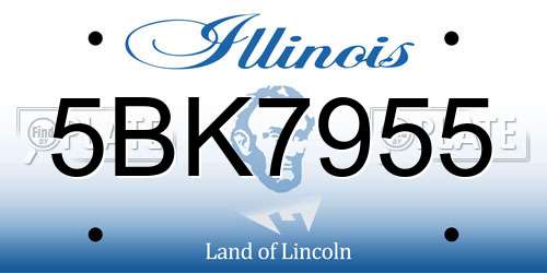 5BK7955 Illinois License Plate