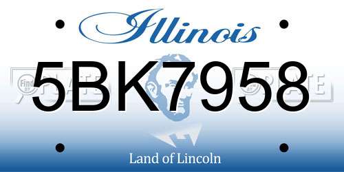 5BK7958 Illinois License Plate
