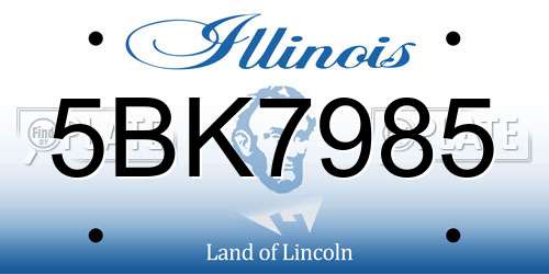 5BK7985 Illinois License Plate