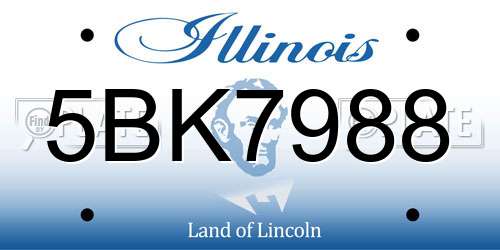 5BK7988 Illinois License Plate
