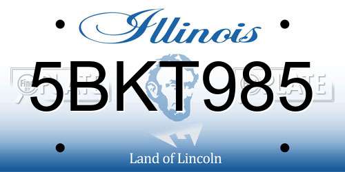 5BKT985 Illinois License Plate