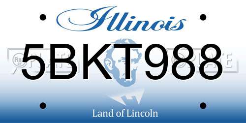 5BKT988 Illinois License Plate
