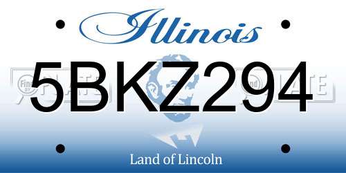 5BKZ294 Illinois License Plate