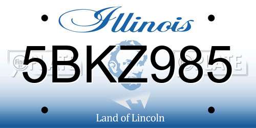 5BKZ985 Illinois License Plate