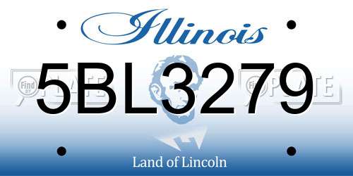5BL3279 Illinois License Plate