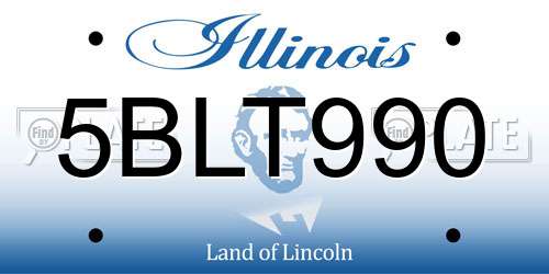 5BLT990 Illinois License Plate