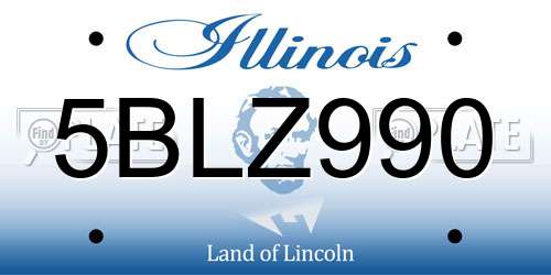 5BLZ990 Illinois License Plate