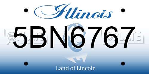 5BN6767 Illinois License Plate