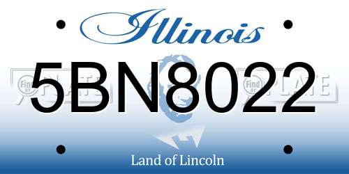 5BN8022 Illinois License Plate