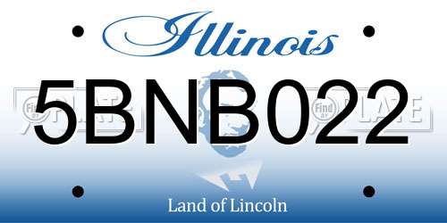 5BNB022 Illinois License Plate