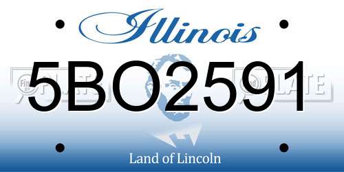 5BO2591 Illinois License Plate